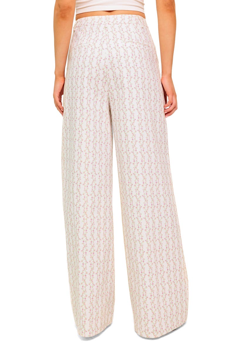 FLYING TOMATO Floral Wide Leg Pants, Alternate, color, Ivory