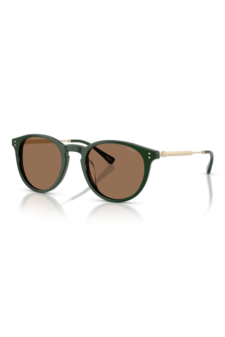 50mm Phantos Sunglasses, Alternate, color, SOLID GREEN / DARK BROWN