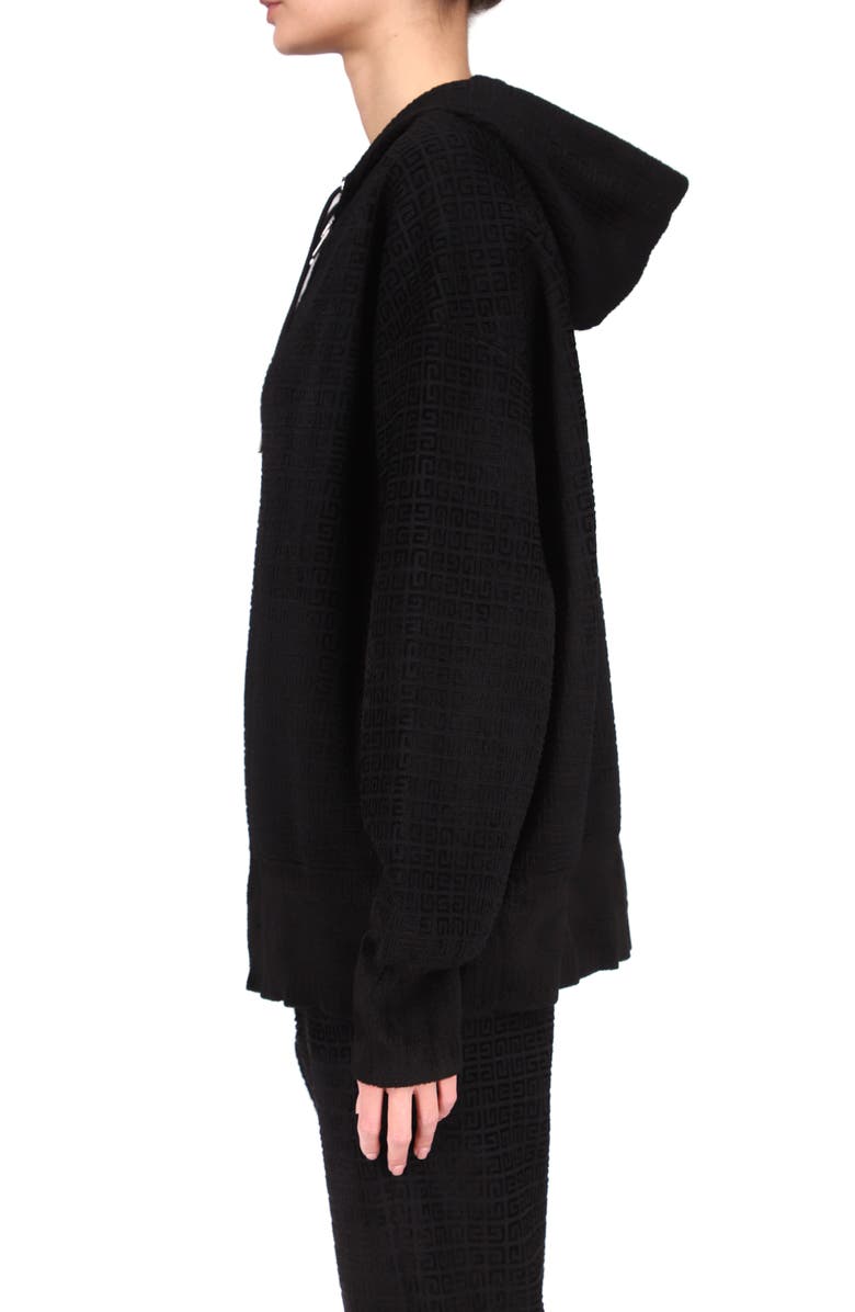 Givenchy Logo Knit Hoodie, Alternate, color, 