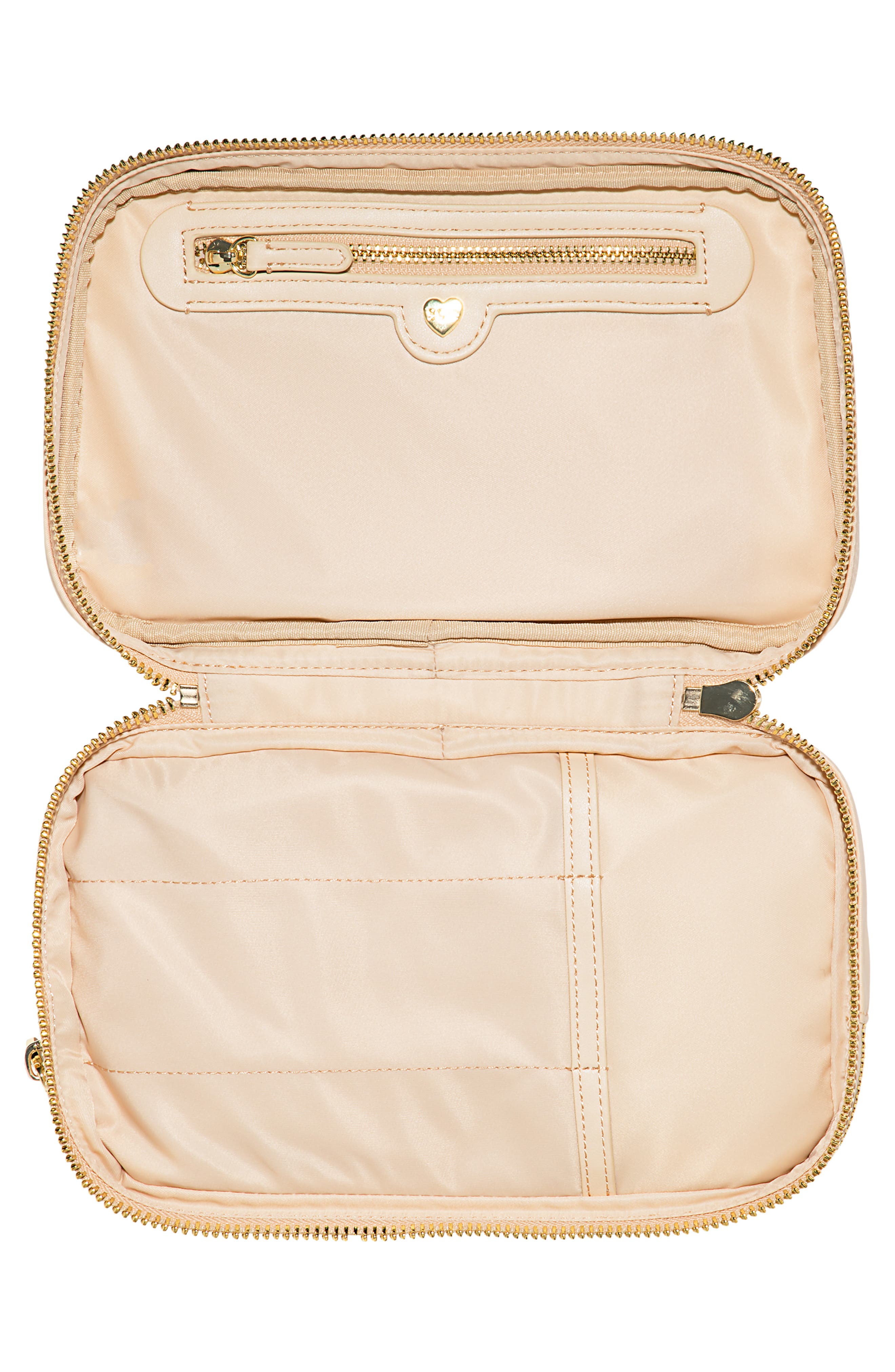 Double Zip Nylon Pouch, Alternate, color, SAND