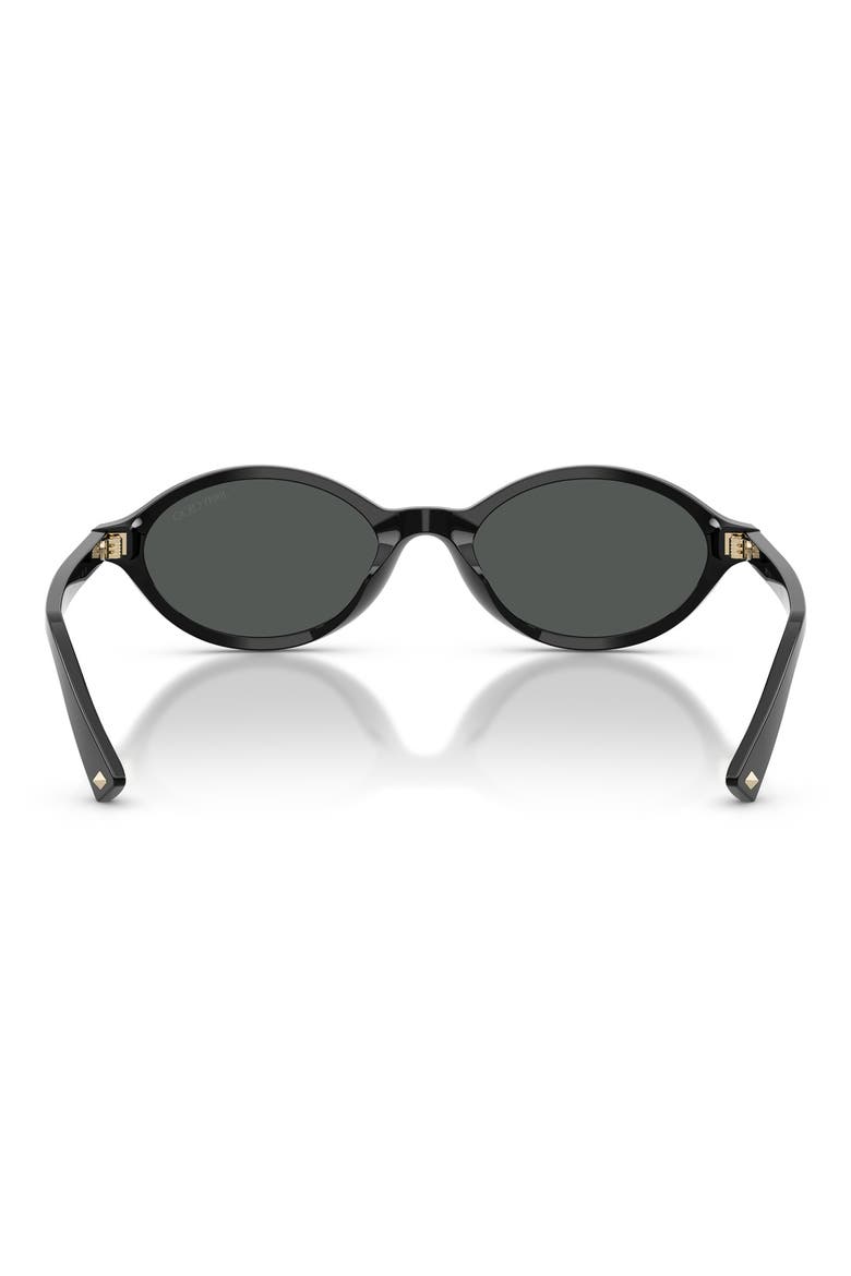 51mm Oval Sunglasses, Alternate, color, BLACK / DARK GREY
