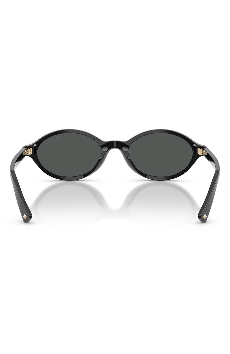 Jimmy Choo 51mm Oval Sunglasses, Alternate, color, Black / Dark Grey