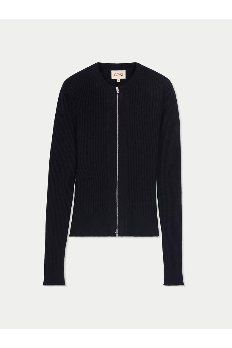 Cashmere Two-Way Zip Cardigan, Main, color, black