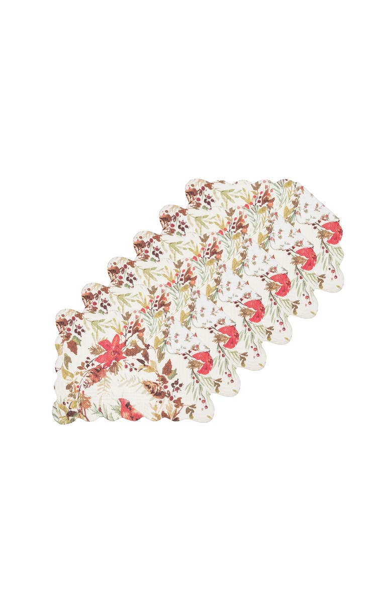 C&F Home Averie Placemats Set of 6, 13" x 19", Alternate, color, White