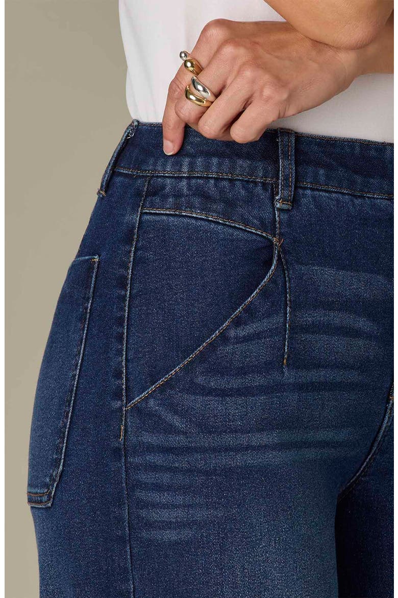 Wyatt Skyrise V-Pocket Wide Leg Denim Culottes, Alternate, color, INDIGO