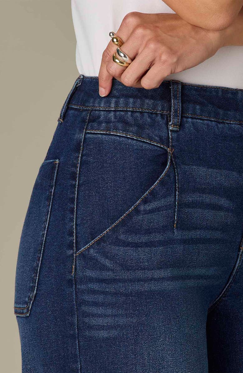 Wit & Wisdom Wyatt Skyrise V-Pocket Wide Leg Denim Culottes, Alternate, color, Indigo