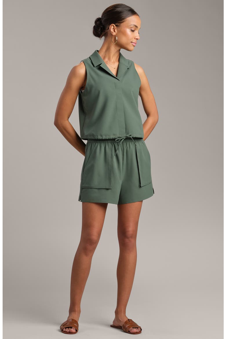 Mirage Sleeveless Performance Button-Up Shirt, Alternate, color, OLIVE SHADOW