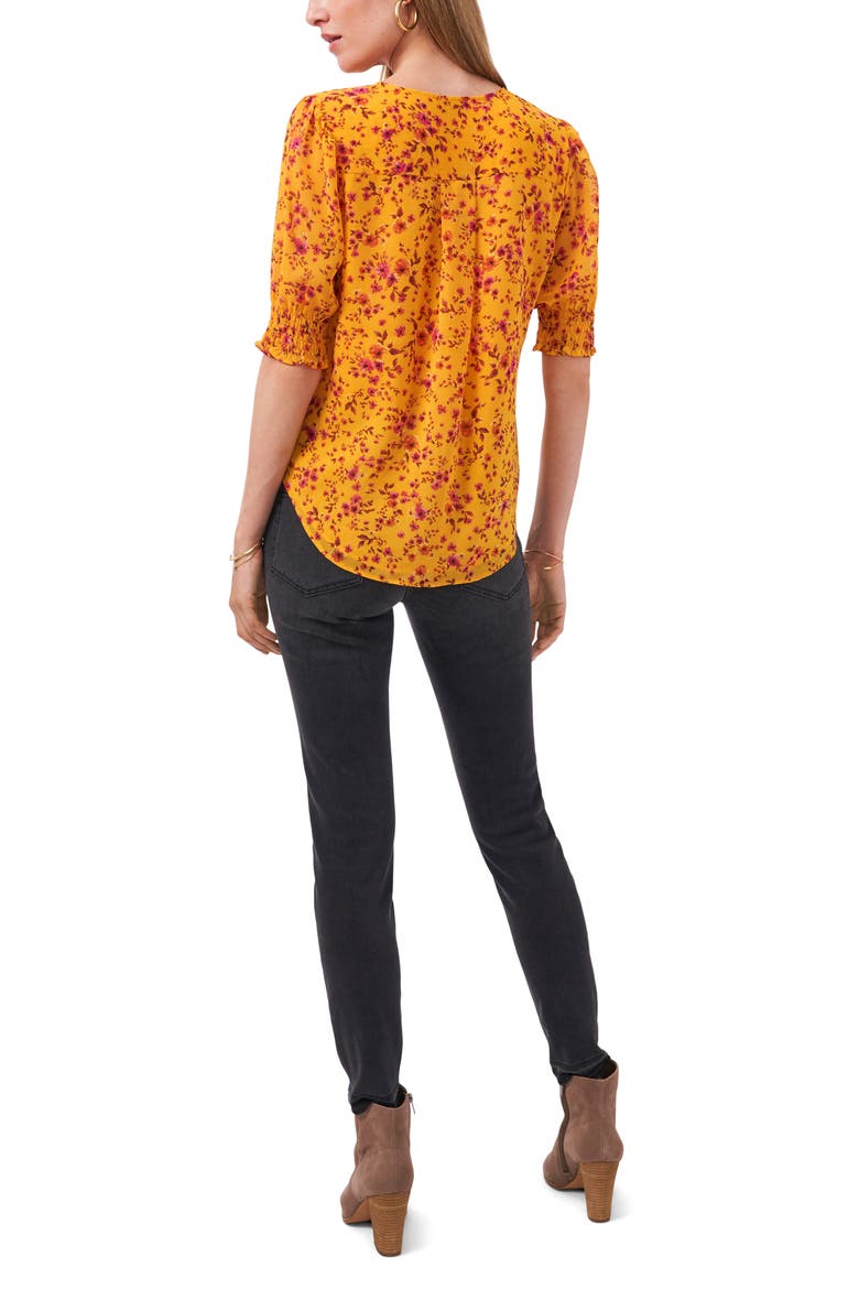 Floral Pintuck Front Top, Alternate, color, FLRL GLOW