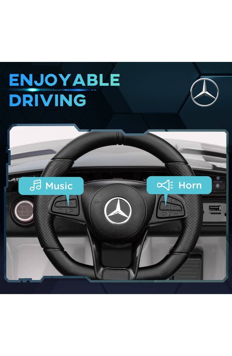 Qaba Mercedes-Benz AMG GTR 12V Kids Ride on Car with Remote Control, Alternate, color, White