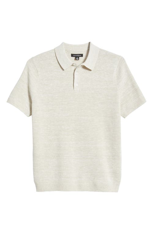 Treasure & Bond Textured Linen & Cotton Polo Sweater In Ivory Egret- Beige