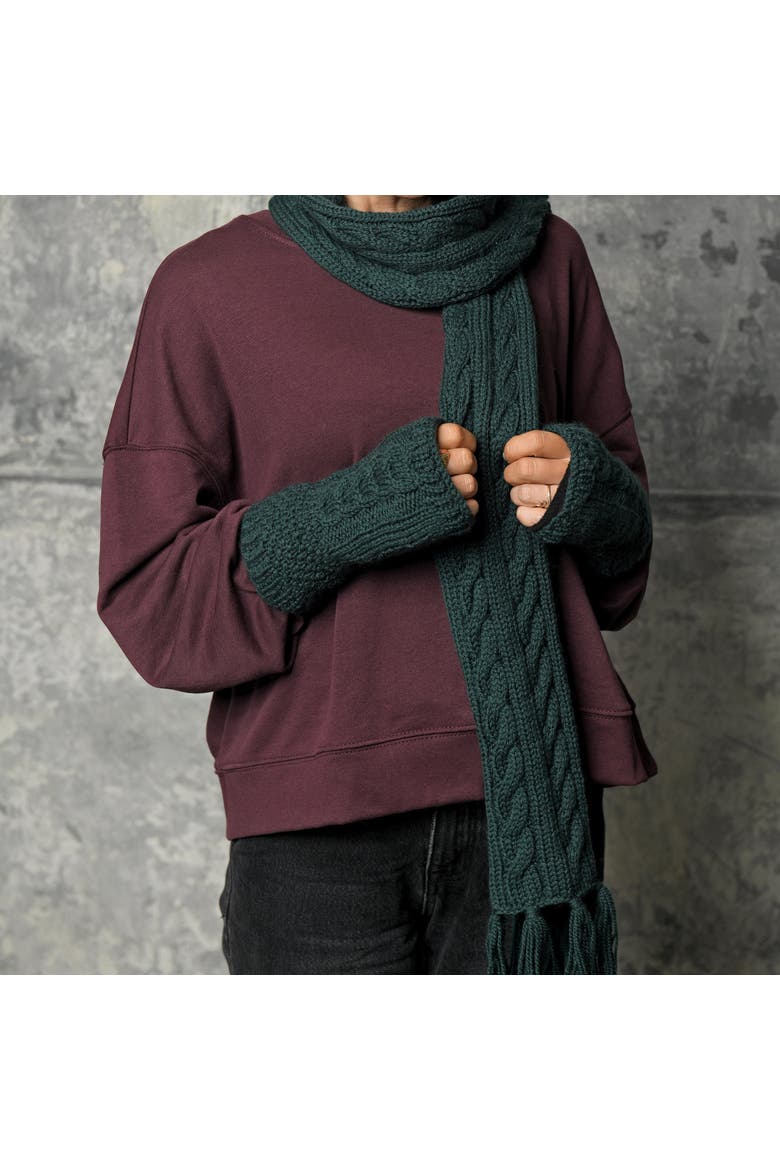 Plush Scarf, Alternate, color, Black