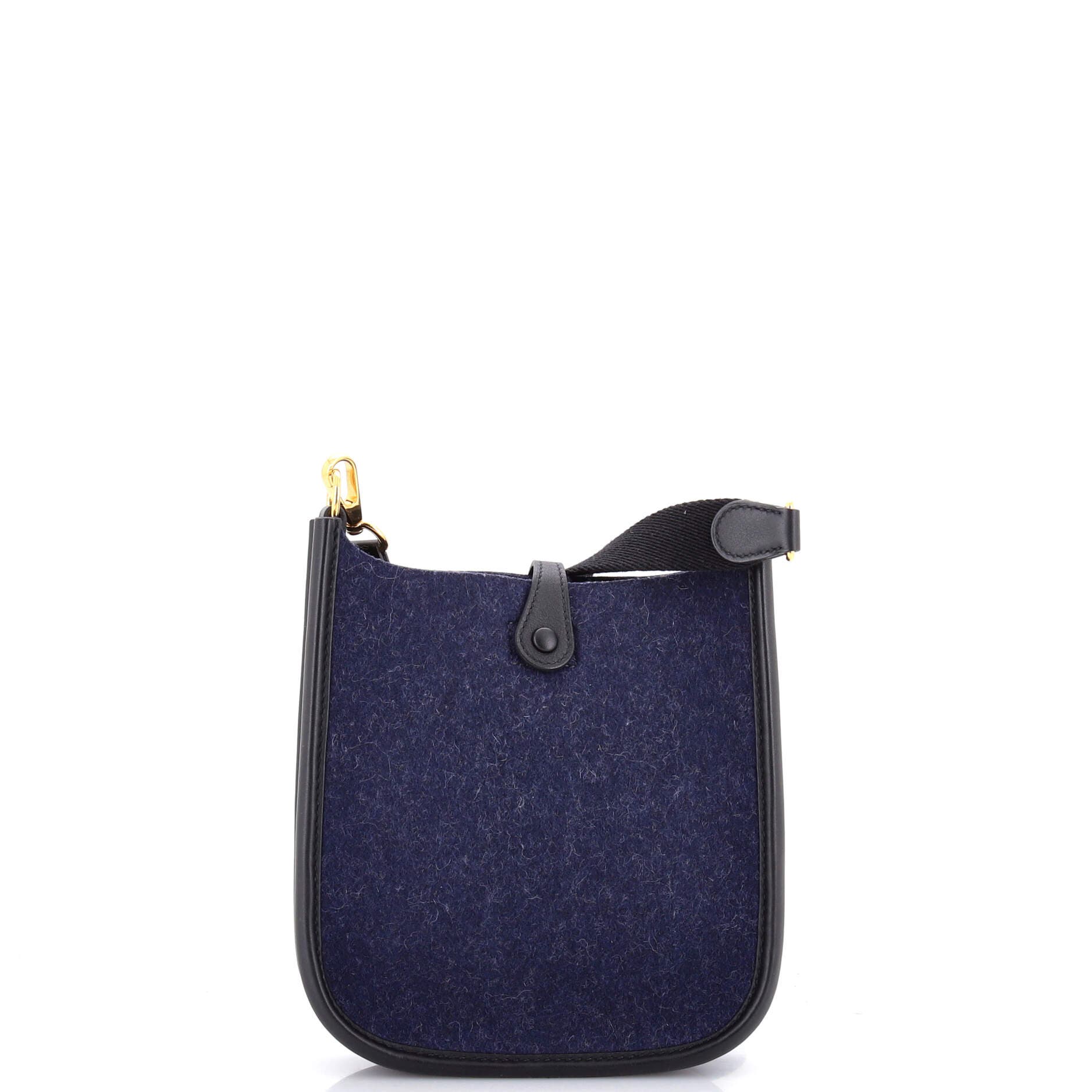 Pre-Owned Hermes Evelyne Bag Gen III Felt TPM, Alternate, color, Bleu Nuit