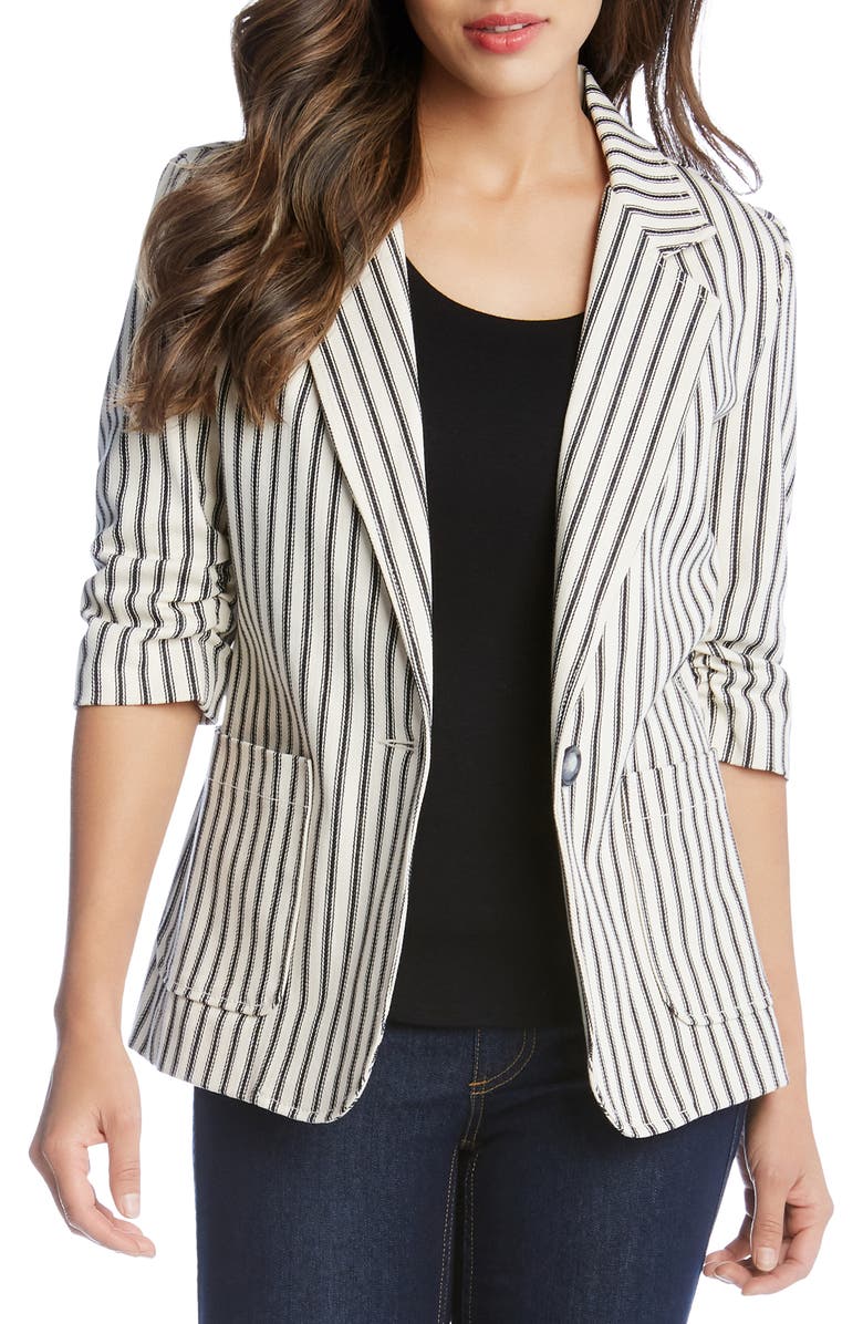 Karen Kane Ruched Sleeve Blazer, Main, color,