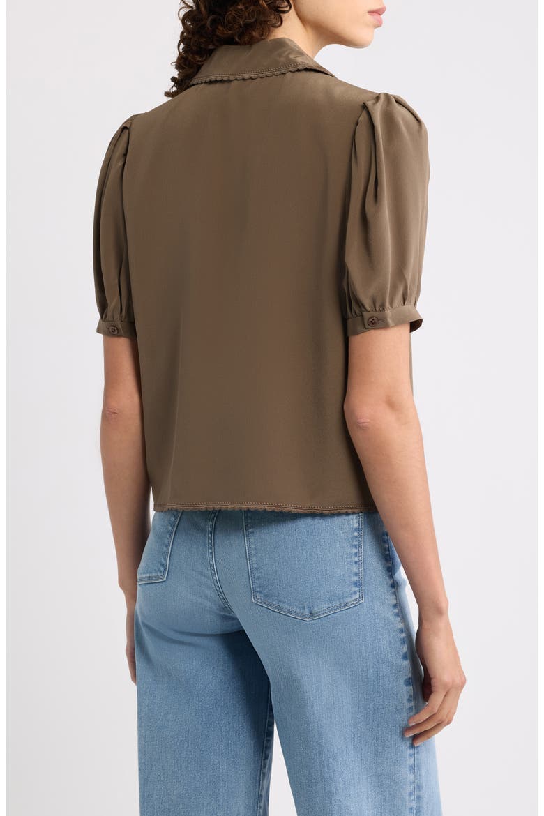 The Prim Silk Shirt, Alternate, color, DEEP OLIVE