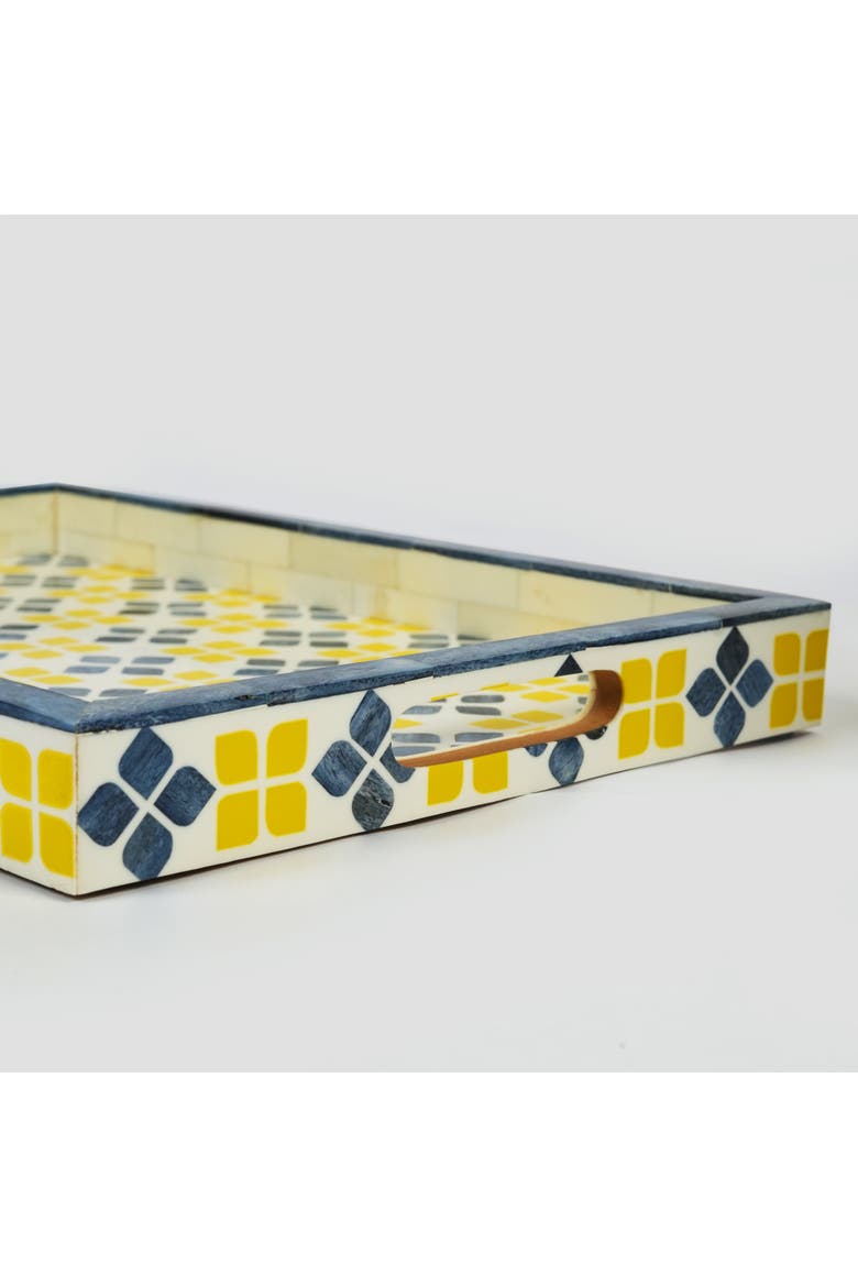 Marigold Mosaic Bone Inlay Tray, Alternate, color, Marigold