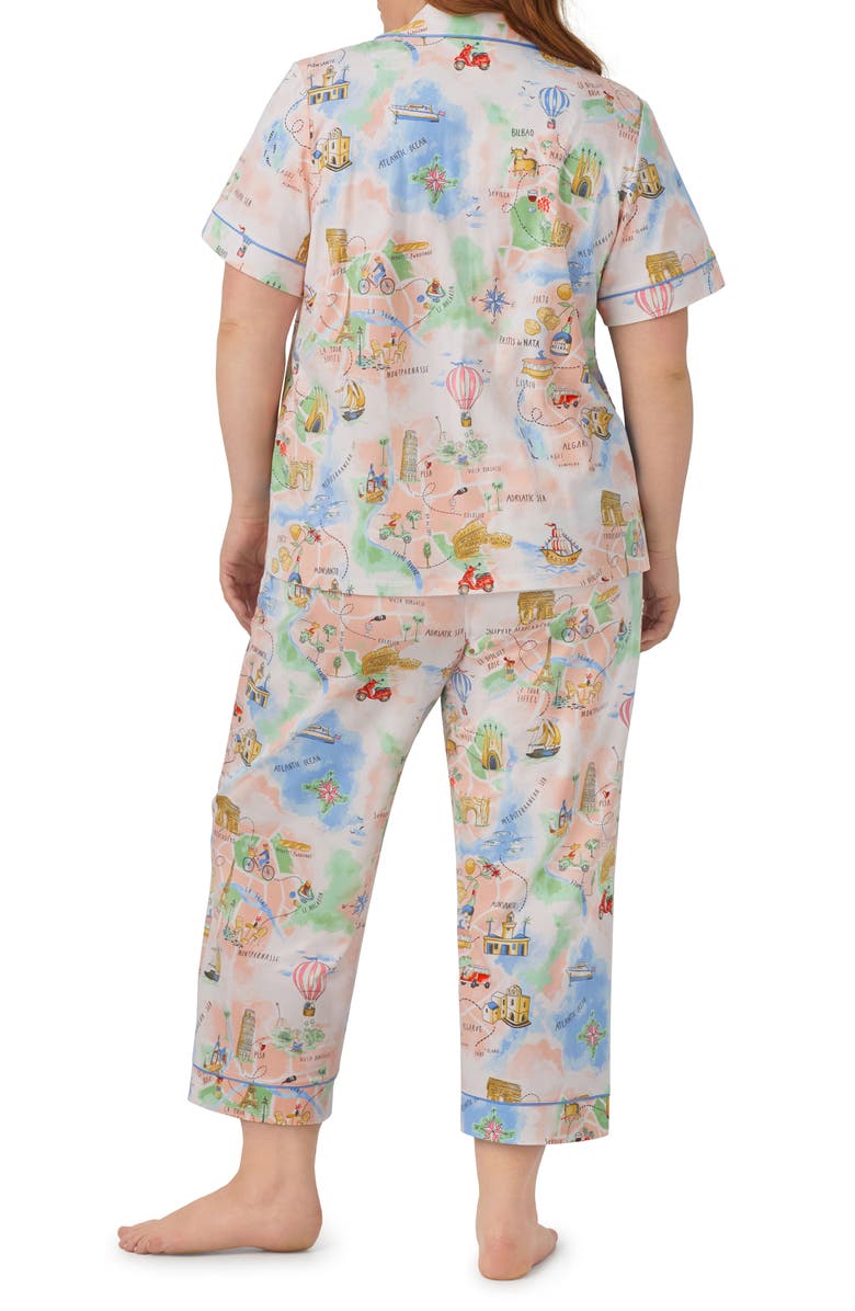 BedHead Pajamas Print Stretch Organic Cotton Jersey Crop Pajamas, Alternate, color, 