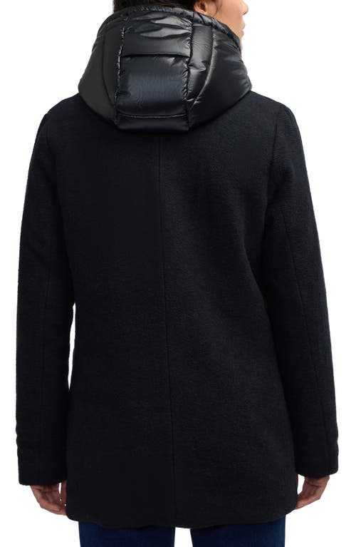 Scotch & Soda Nissa Water Repellent Peacoat With Removable Bib In Black