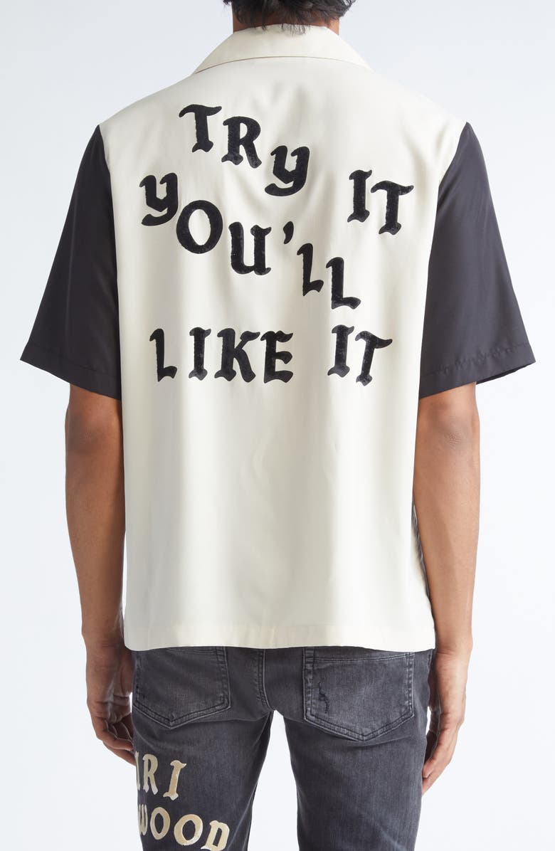 AMIRI Try It Bowling Shirt, Alternate, color, Alabaster
