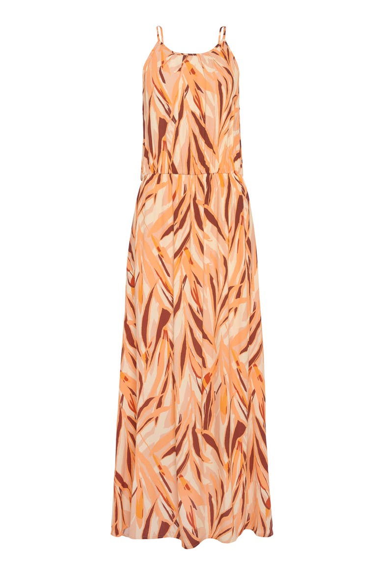 High Neck Sleeveless Maxi Dress, Alternate, color, Orange Brown