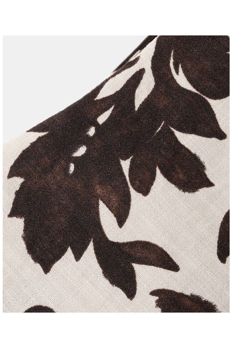 Asymmetric Floral Print Maxi Dress, Alternate, color, BROWN
