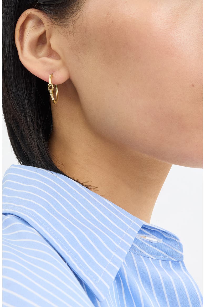 Interlocking Small Hoop Earrings, Alternate, color, GOLD