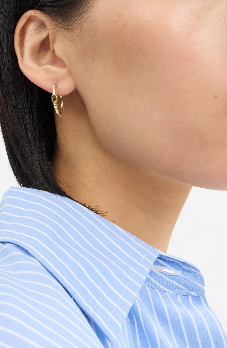 COACH Interlocking Small Hoop Earrings, Alternate, color, 