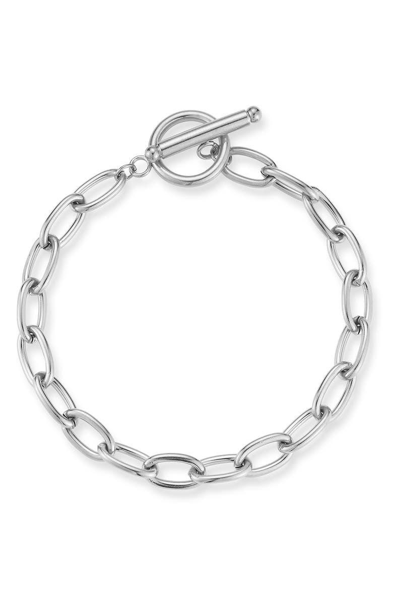 GLAZE JEWELRY Oval Link Chain Toggle Bracelet, Main, color, Silver