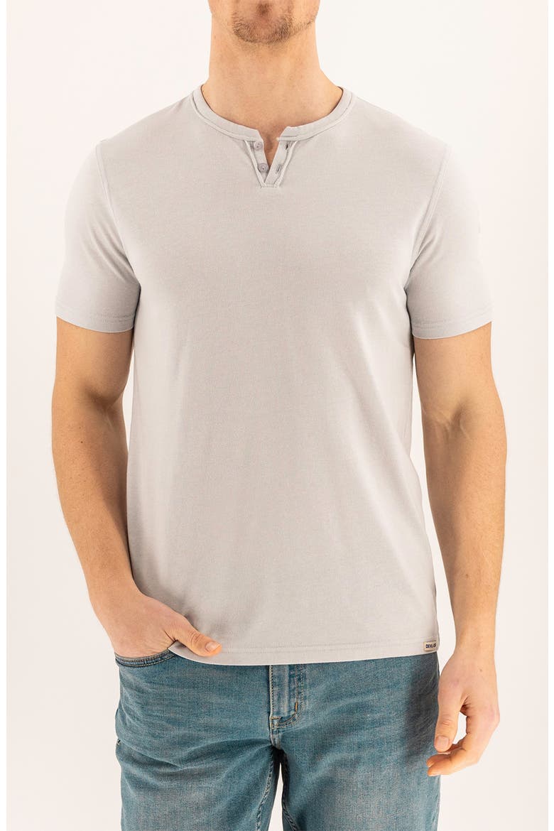 Burnout Short Sleeve Henley, Main, color, QUIET GRAY
