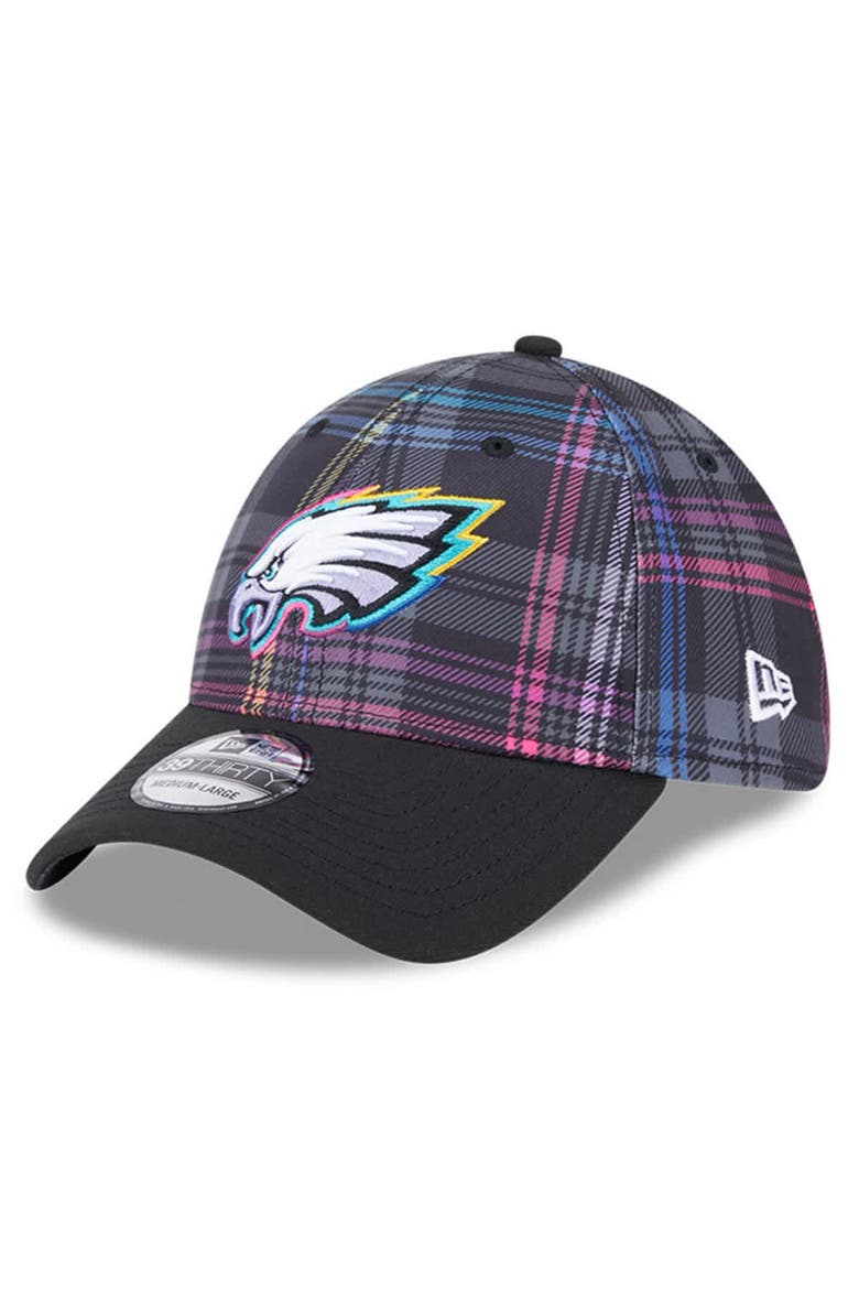 Men's New Era Black Philadelphia Eagles 2024 NFL Crucial Catch Plaid 39THIRTY Flex Hat, Alternate, color, Black
