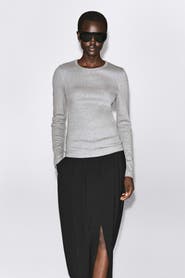 COS Slim Ribbed Cotton Long-sleeved Top