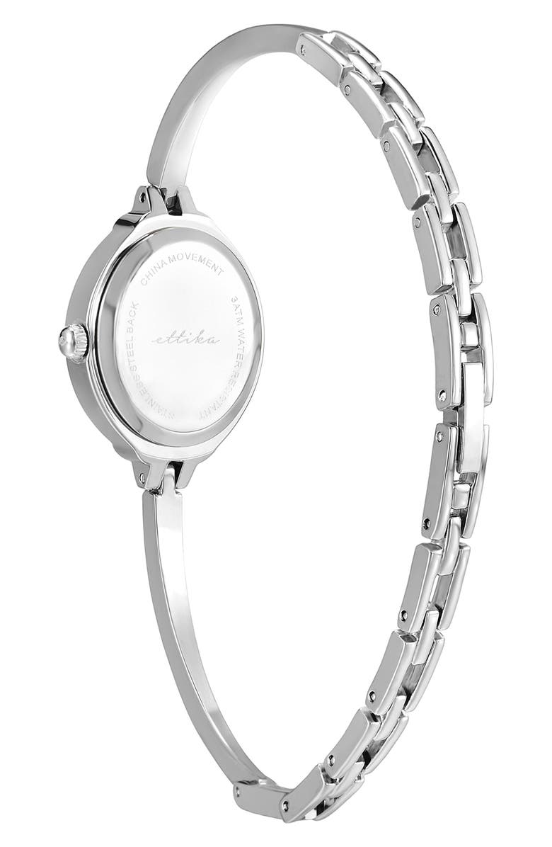 Ettika Dainty Bangle Bracelet Watch, Alternate, color, Silver