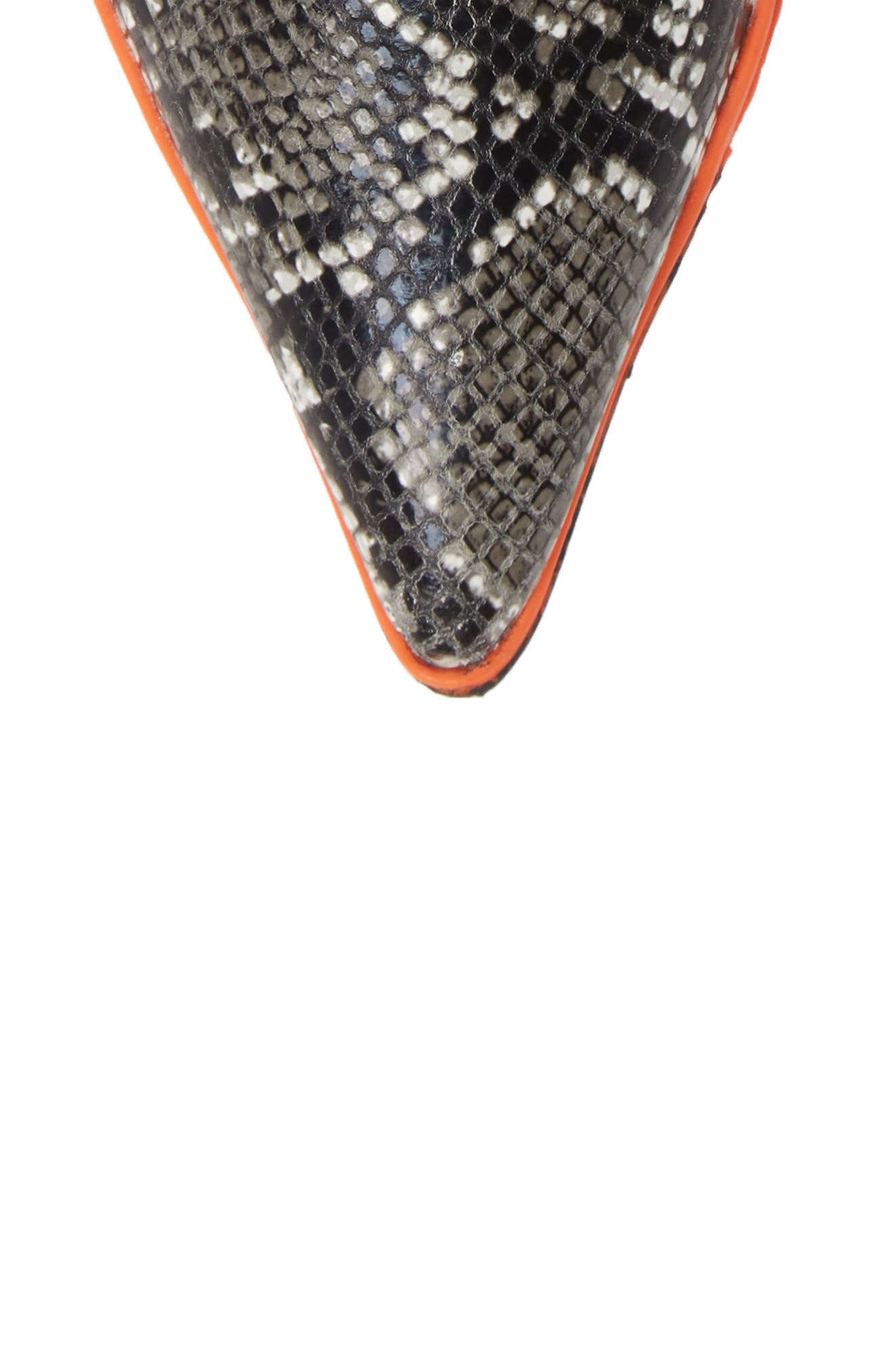 Big Bang Ankle Tie Bootie, Alternate, color, BLACK PYTHON PRINT/ ORANGE