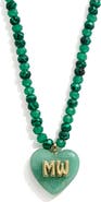 BaubleBar Semiprecious Heart Initial Pendant Necklace