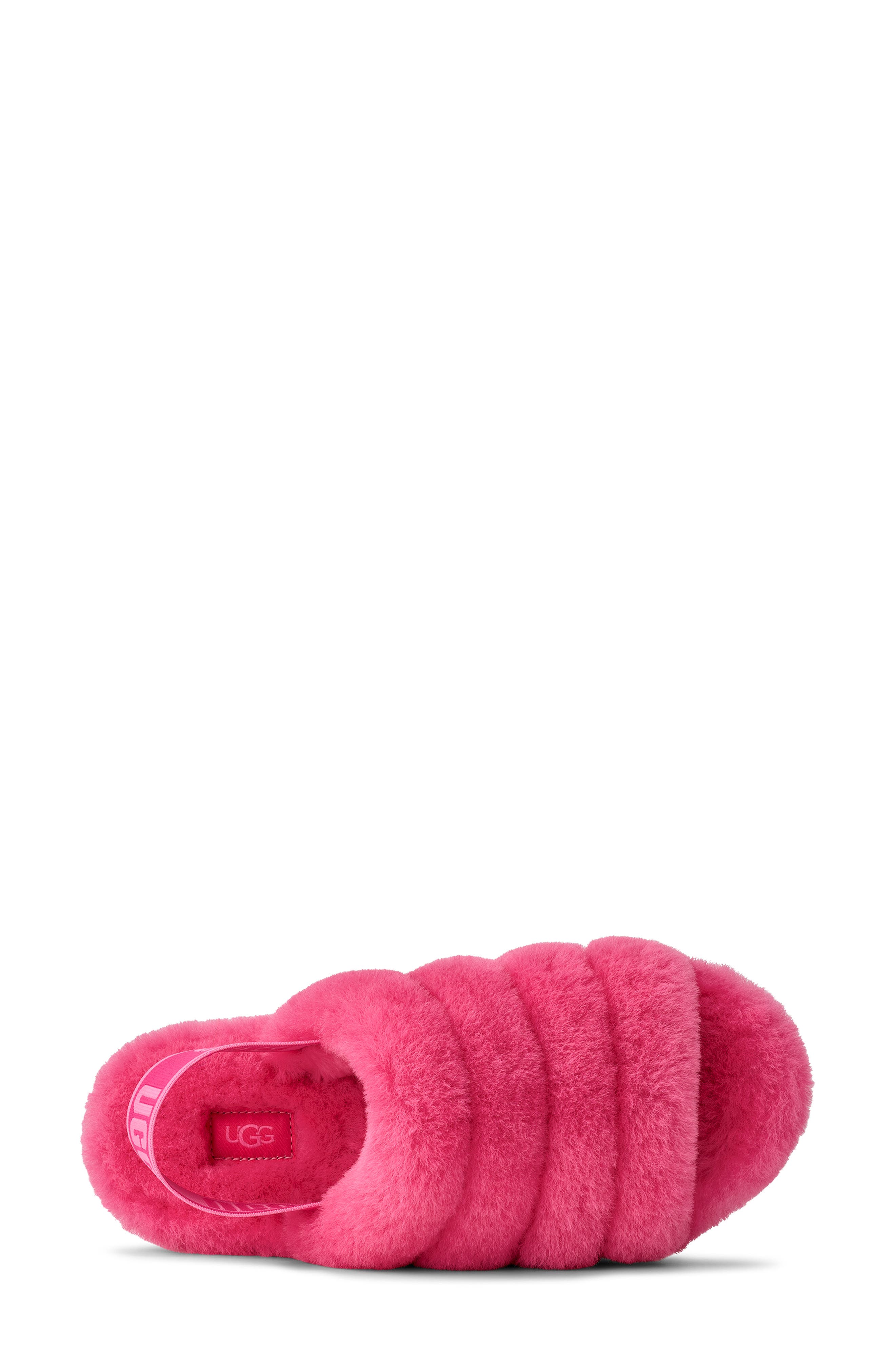 Fluff Yeah Genuine Shearling Slingback Sandal, Alternate, color, DEEP CORAL / SACHET PINK