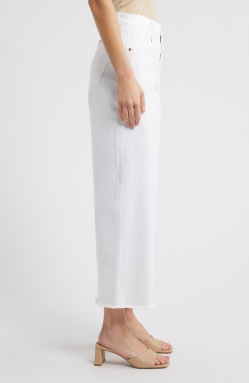 Wit & Wisdom Wyatt 'ab'solution Skyrise Frayed High Waist Ankle Wide Leg Jeans In Optic White