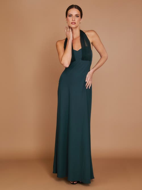 Six Stories Organza Halter Neck Maxi Dress In Black