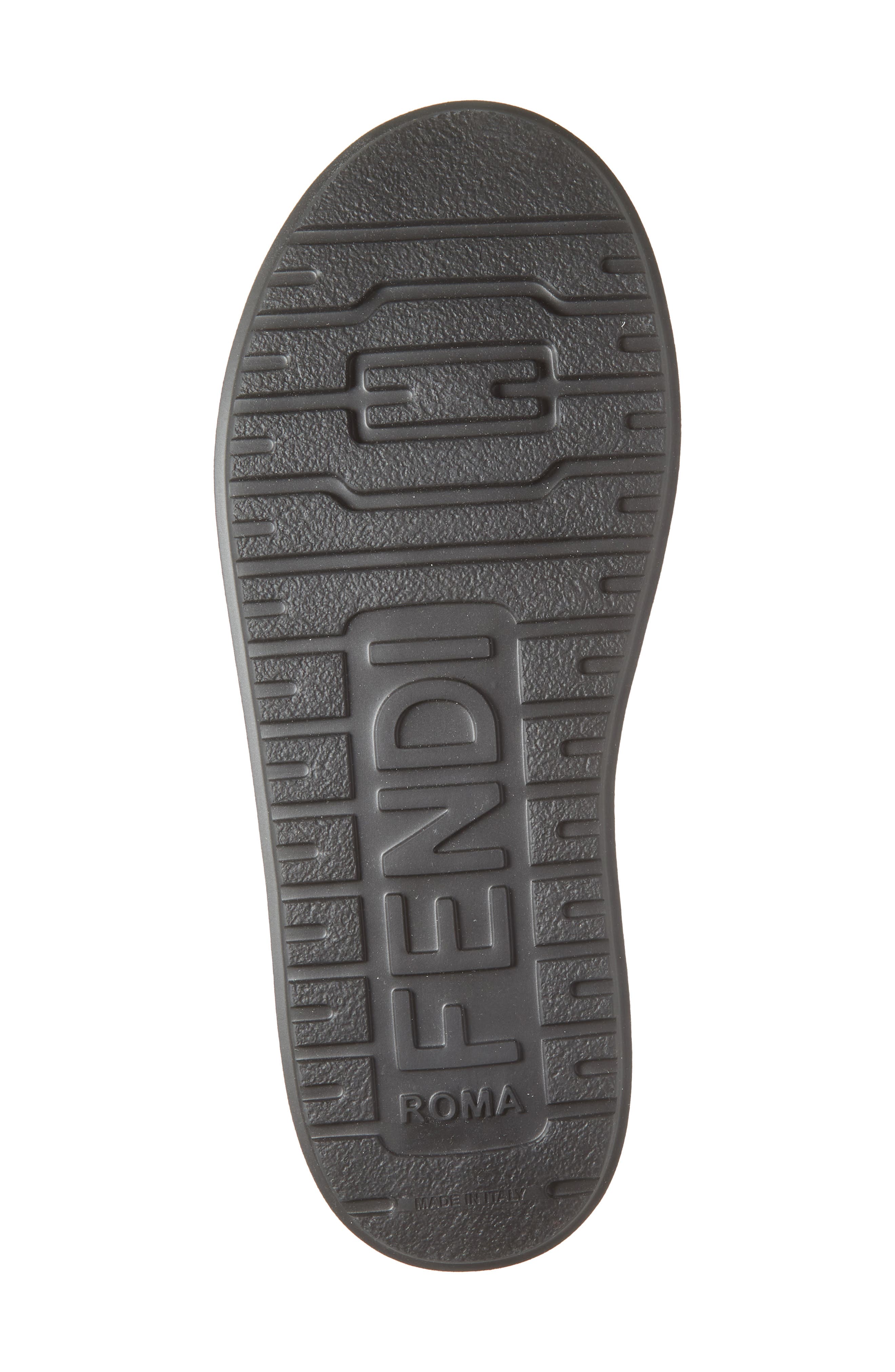 Fendi Après Chic Leather & Genuine Shearling Mule, Alternate, color, Black