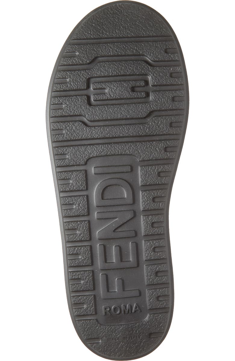 Fendi Après Chic Leather & Genuine Shearling Mule, Alternate, color, Black