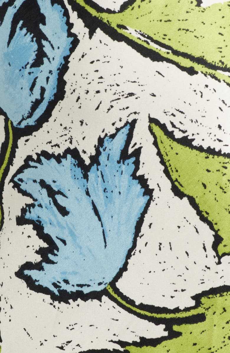 Topshop Cowl Neck Floral Print Dress, Alternate, color, White Multi