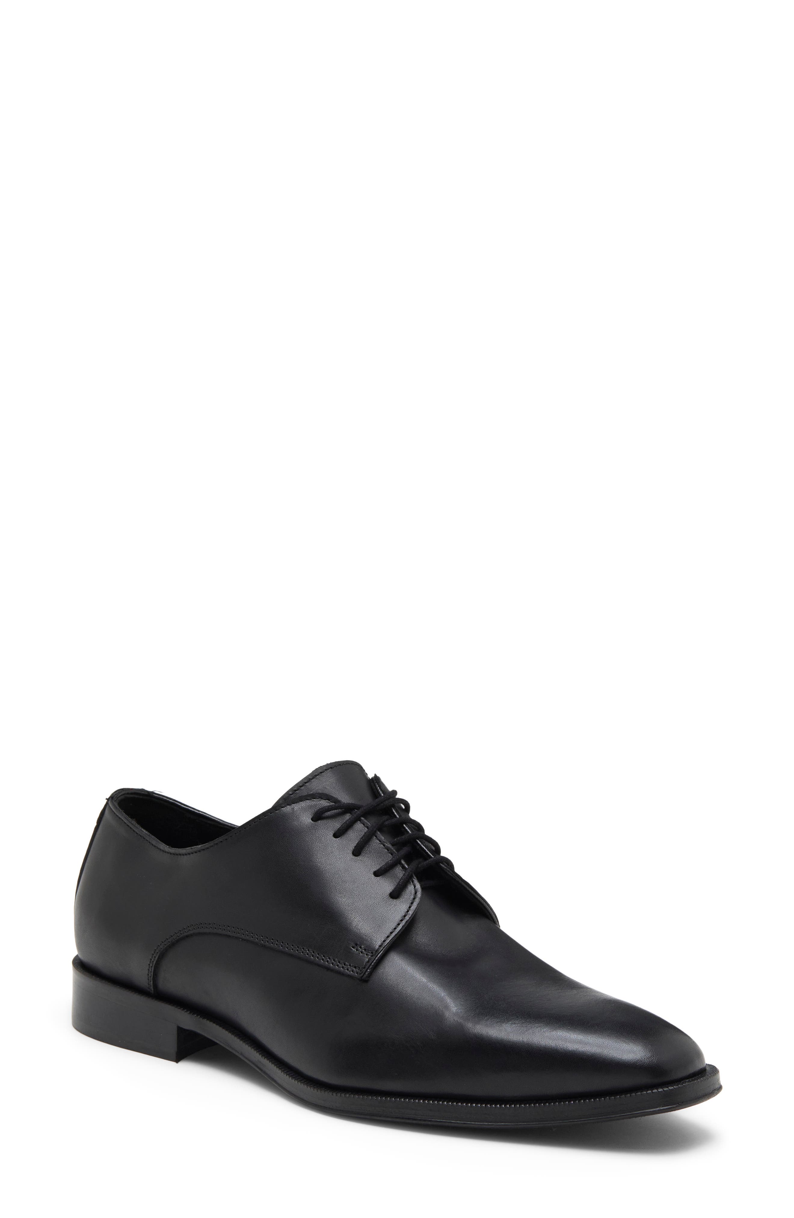 Siena Plain Toe Derby, Main, color, BLACK LEATHER