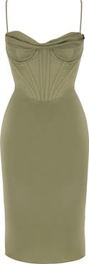 HOUSE OF CB Myrna Satin Corset Dress