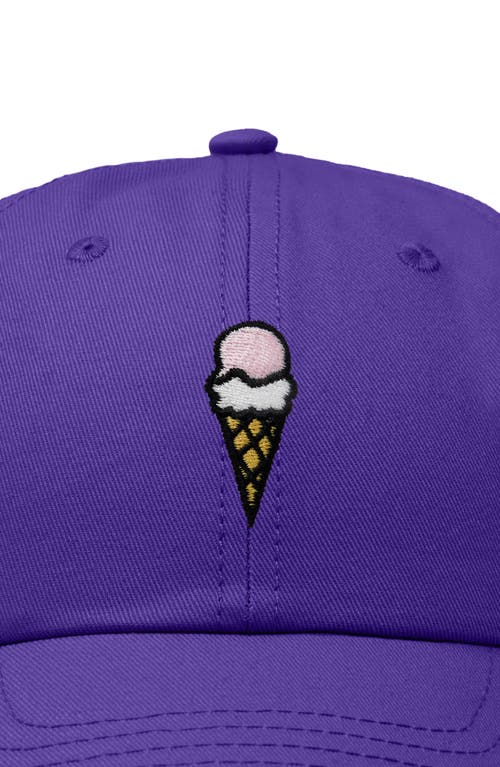 Dalix Double Scoop Embroidered Cap In Purple