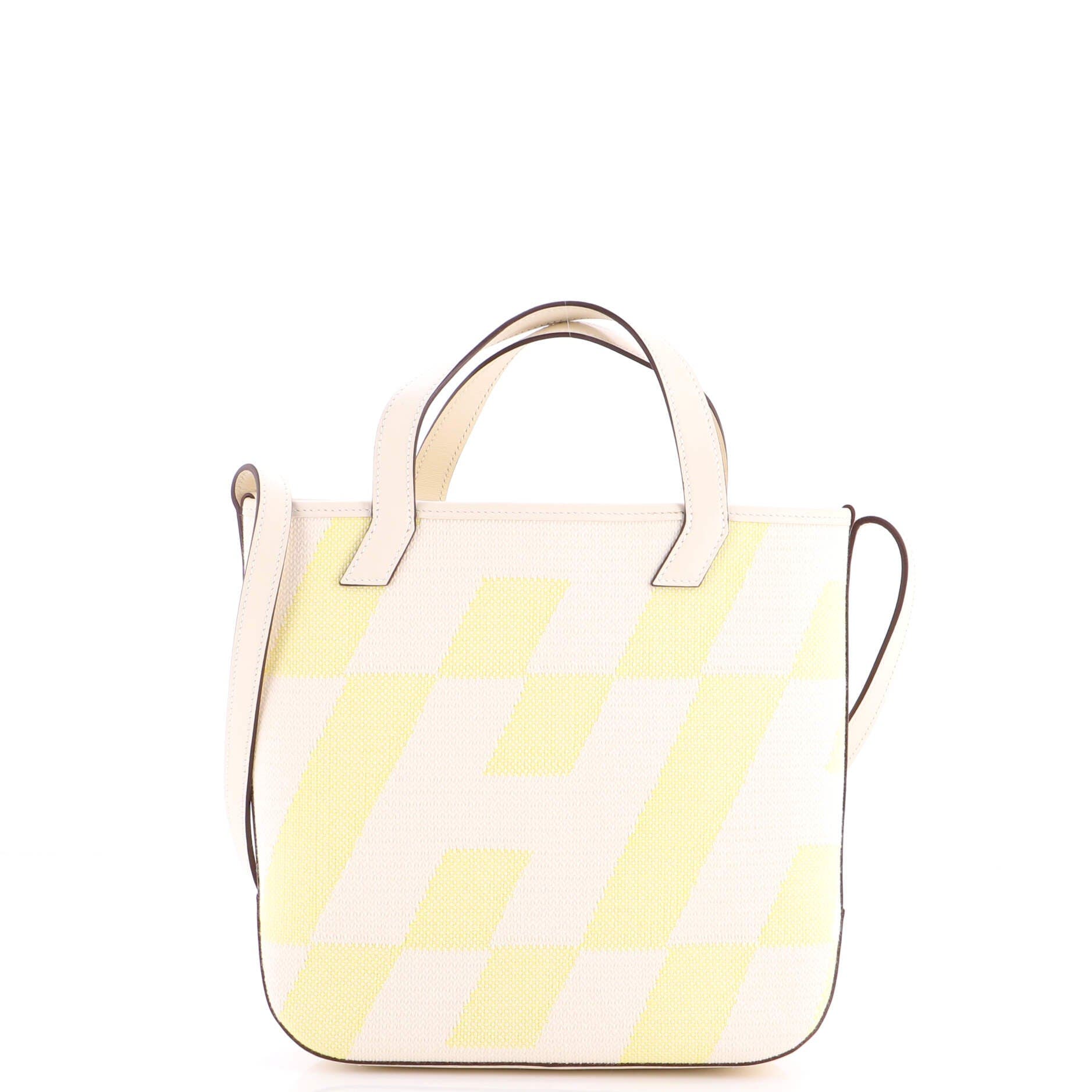 Pre-Owned Hermes Cabas H en Biais Tote Canvas with Leather 27, Alternate, color, Lime