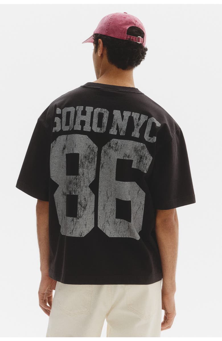 H&M Loose Fit Printed T-shirt, Alternate, color, Black/Soho Nyc