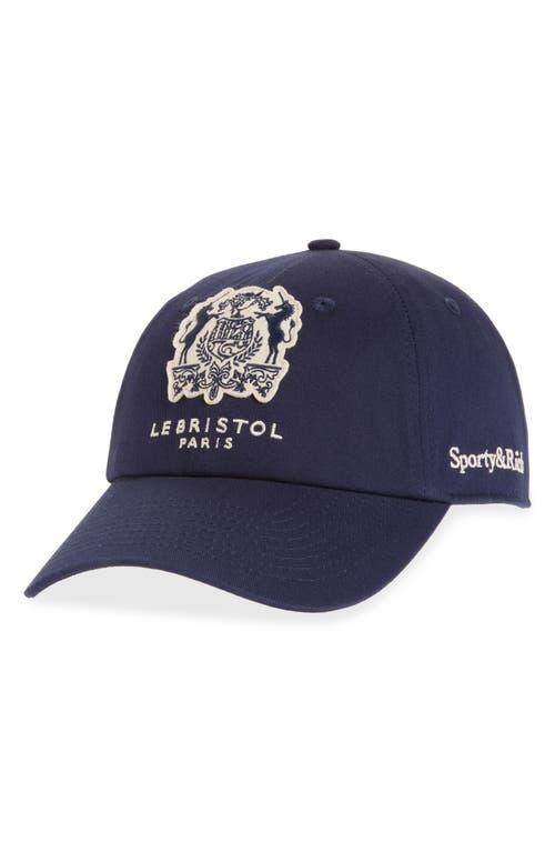 Sporty And Rich Sporty & Rich Bristol Crest Baseball Cap In Navy