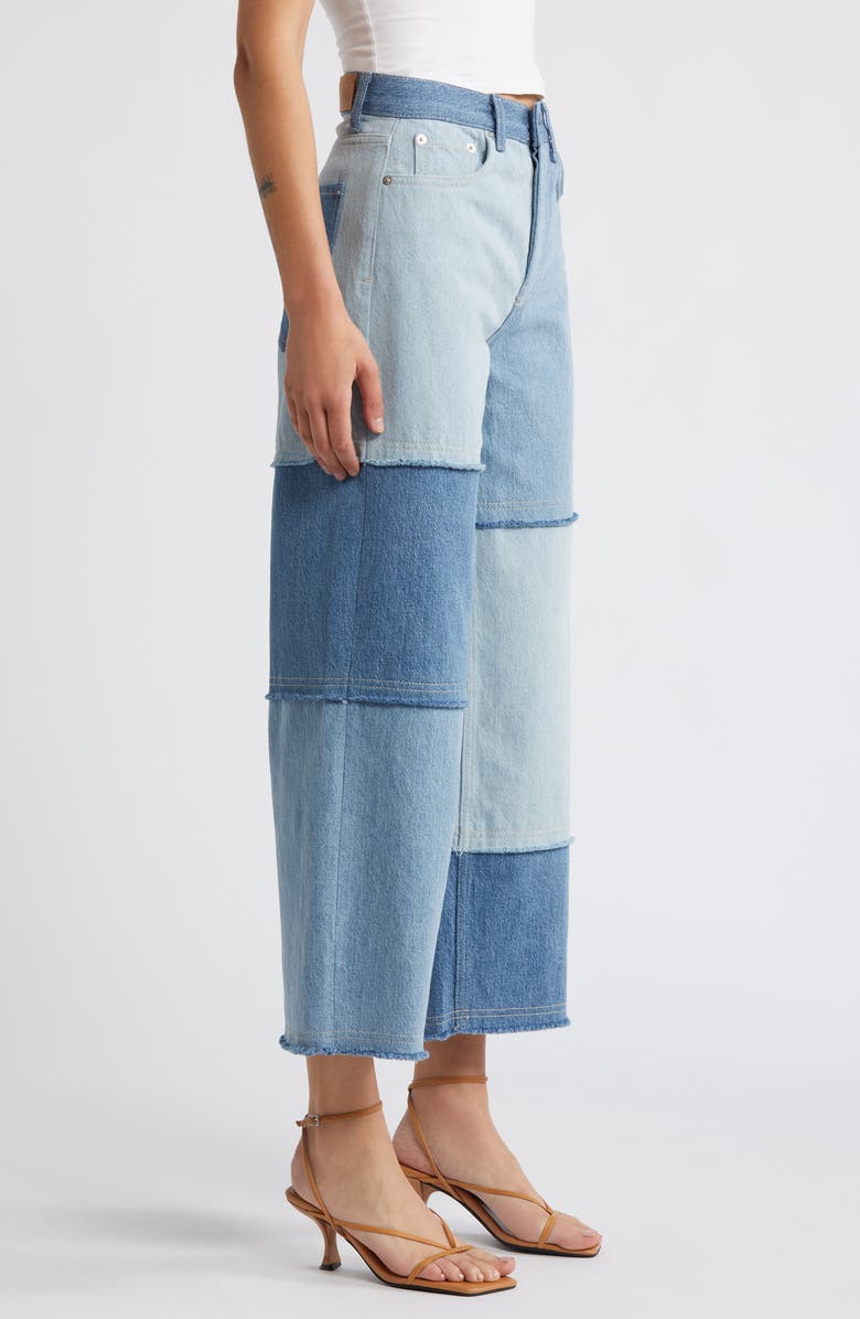 Rails Getty Patchwork High Waist Ankle Wide Leg Jeans, Alternate, color, 