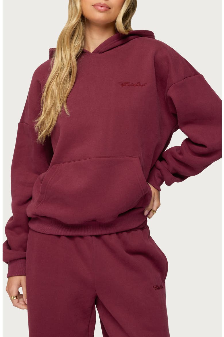 Basic Girl Oversize Hoodie, Main, color, BURGUNDY