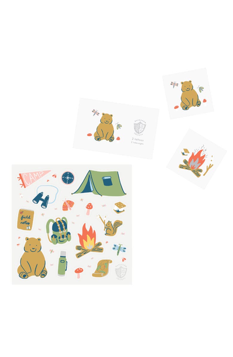 Daydream Society Camp Explorer Party Favor Set - Pack of 2 Tattoos and 4 Sticker Sheets, Main, color, Assorted Pre-Pack