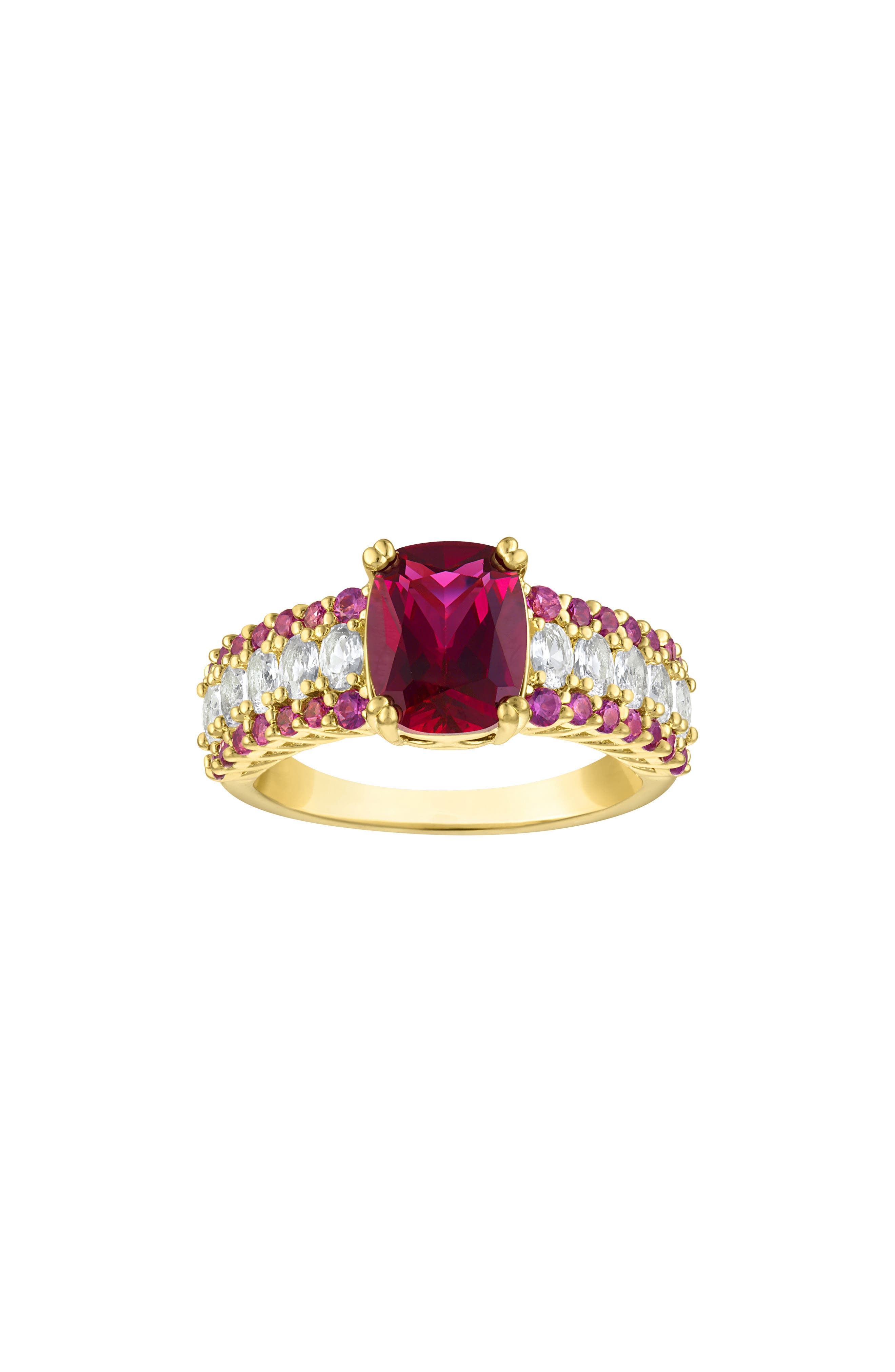 Lab Created Ruby Cushion Ring