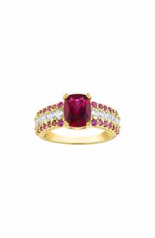 Lab Created Ruby Cushion Ring